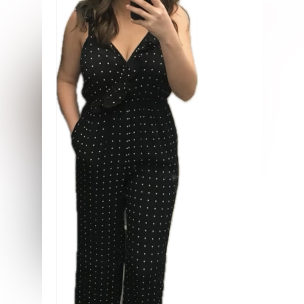 Madewell black polka dot jumpsuit. Size 6. Fits like M